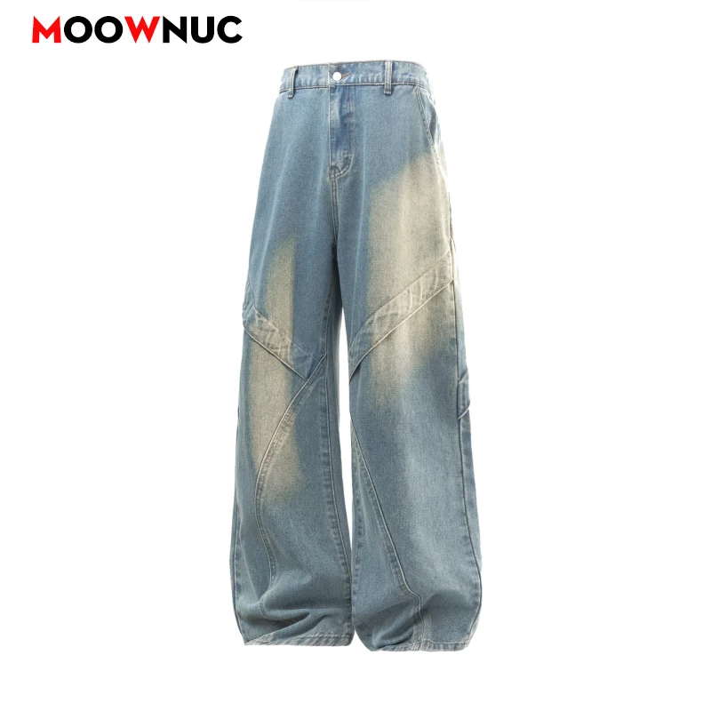 ربيع الخريف الرجال سليم صالح جينز سترتش الشارع الشهير عادية سراويل جينز مريحة حجم كبير غسلها الذكور ملابس عصرية