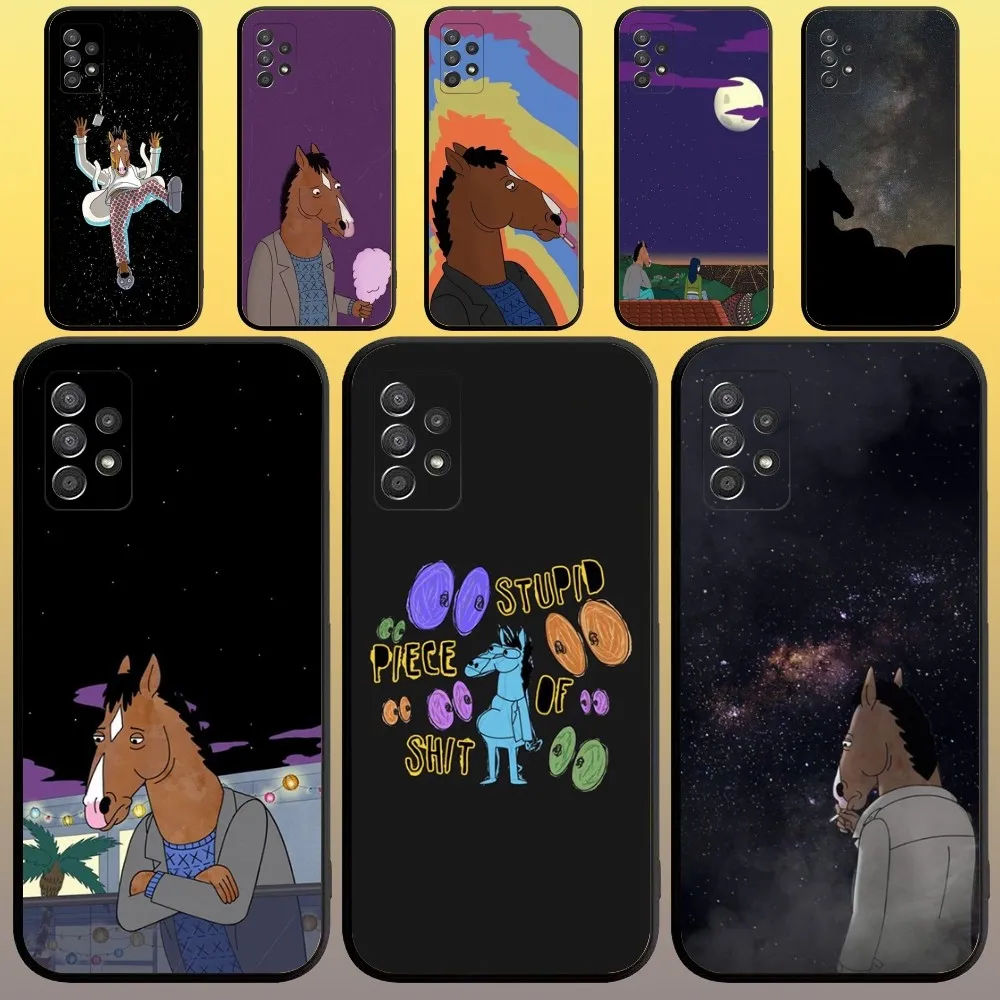 Cartoon B-BoJack Horsemans Phone Case for SamsungA 91,80,73,72,71,70,53,52,51,42,41,40,32,31,30,22,21,20,13 S 4G 5G Black Case