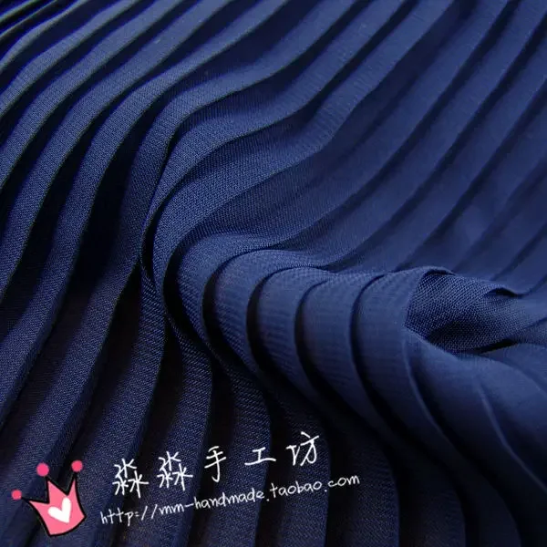 1psc  multi-color Pleated Chiffon fabric pleated fabric solid color for organ dress skirt crushed (pleated 0.5m)