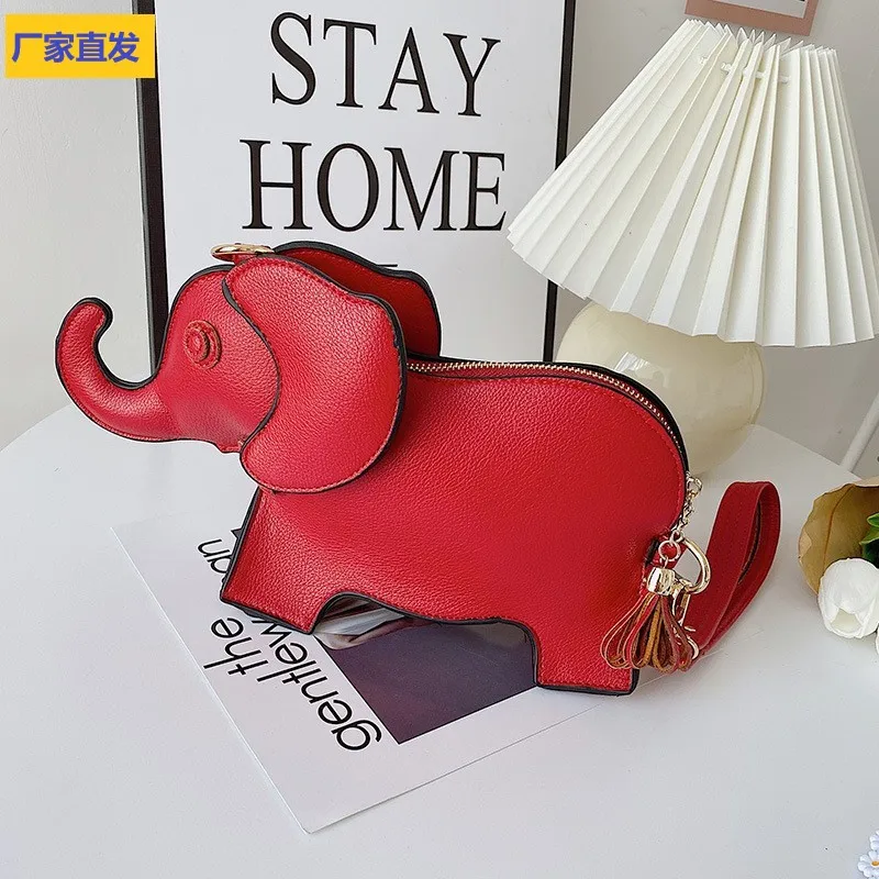 PU leather cute creative baby elephant shoulder bag for individual use, suitable for professional women's cross-body bag