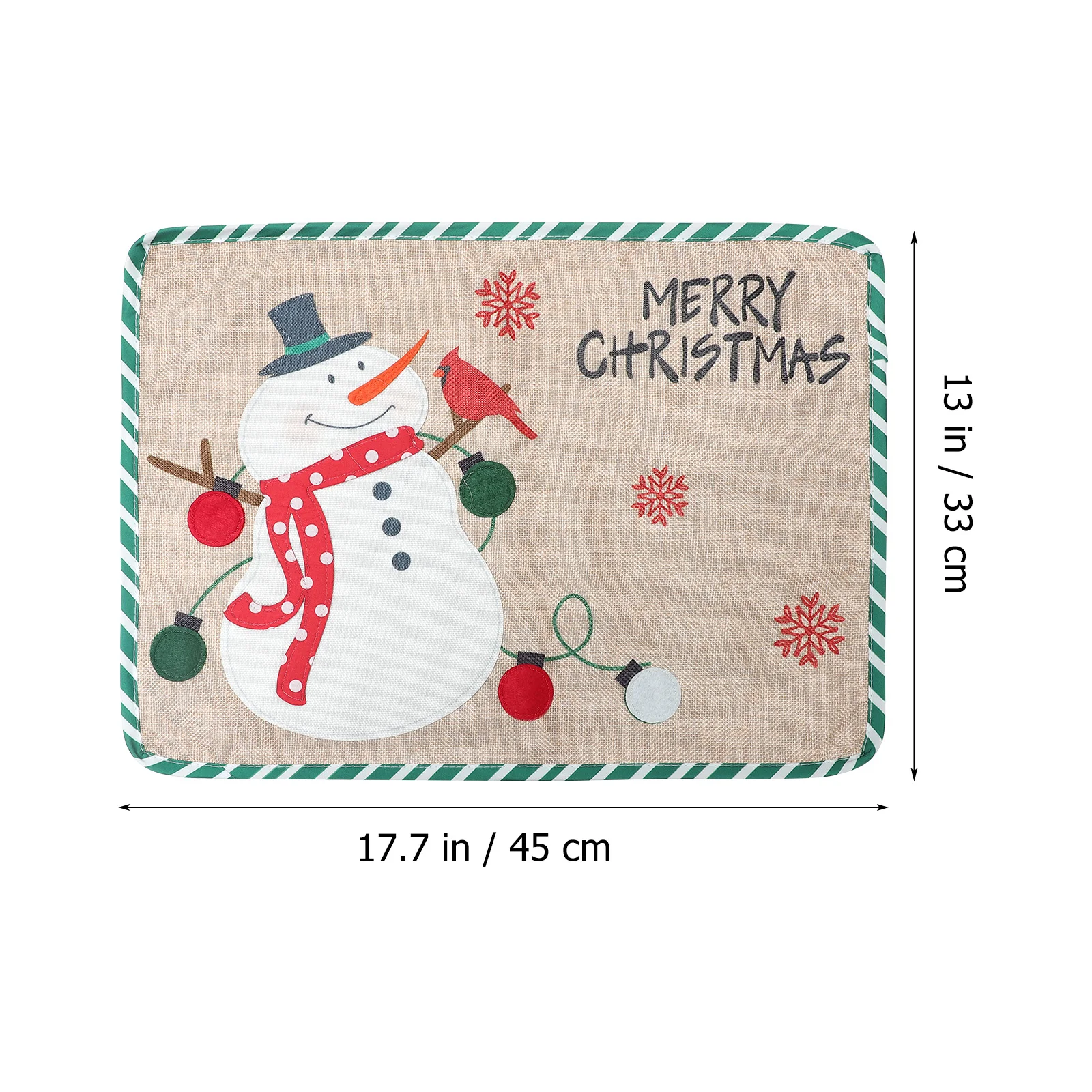 

Snowman Deer Plate Creative Christmas Placemat Linen Table Mat Dining Banquet Decoration Wrinkle-Proof Pad For Holiday