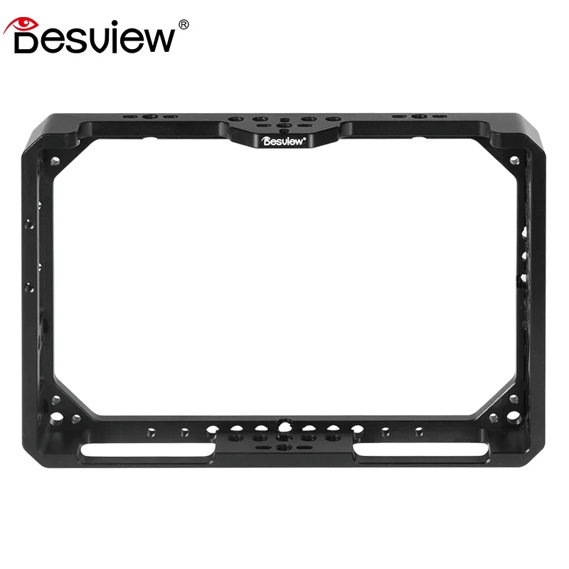 Monitor Cage With 1/4 Screw Hole,Arri Positioning Hole 3/8,Cold Shoe Holder.Designed For Desview R7/R7 II On-Camera Display