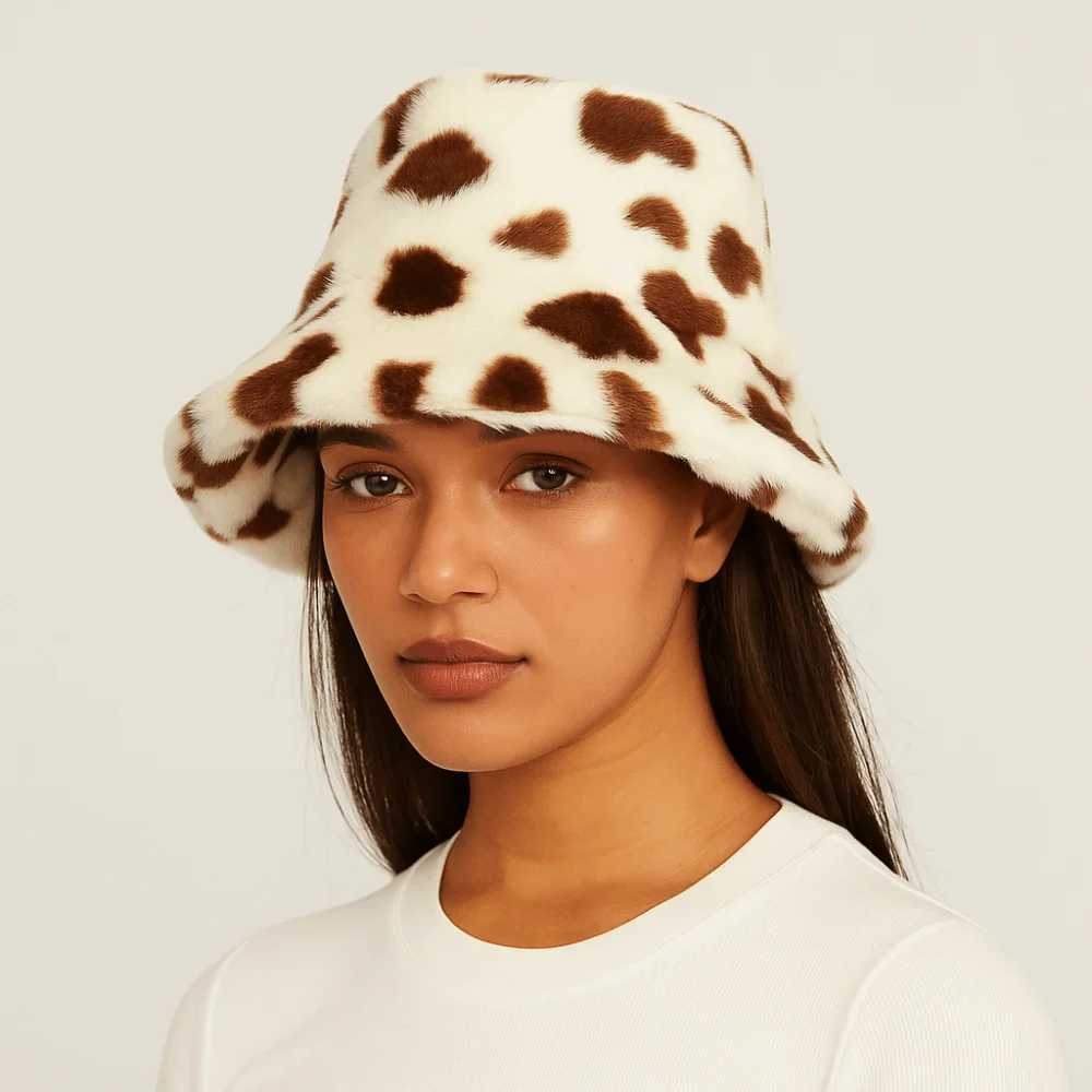 

Retro Faux Fur Plush Fisherman Hat Thicken Fluffy Love Heart Bucket Hat Coldproof Korean Style Winter Plush Hat Autumn