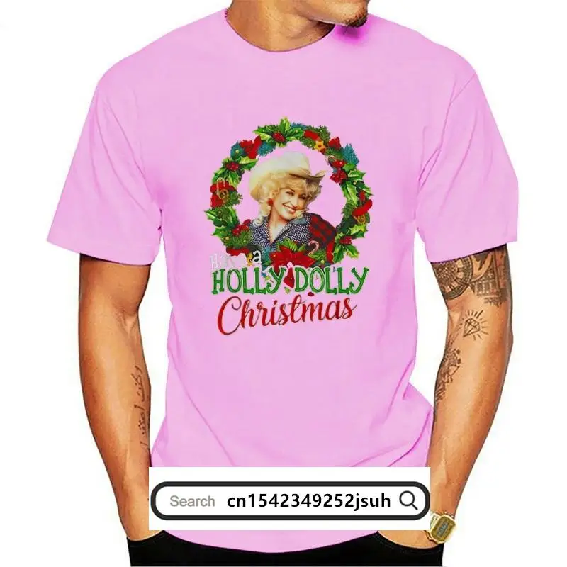

Новинка, футболка с изображением персонажа мультфильма «Dolly Parton» с изображением падуба Долли, Рождественский праздник, хороший подарок, муж...