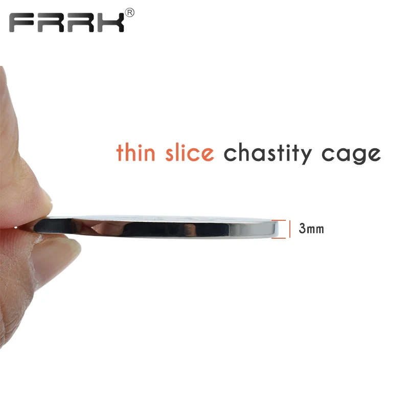 FRRK New Thin Slice 24mm Chastity Cage Small Tight Penis Ring Cock Lock Lightweight Strapon BDSM Sex Toys for Men