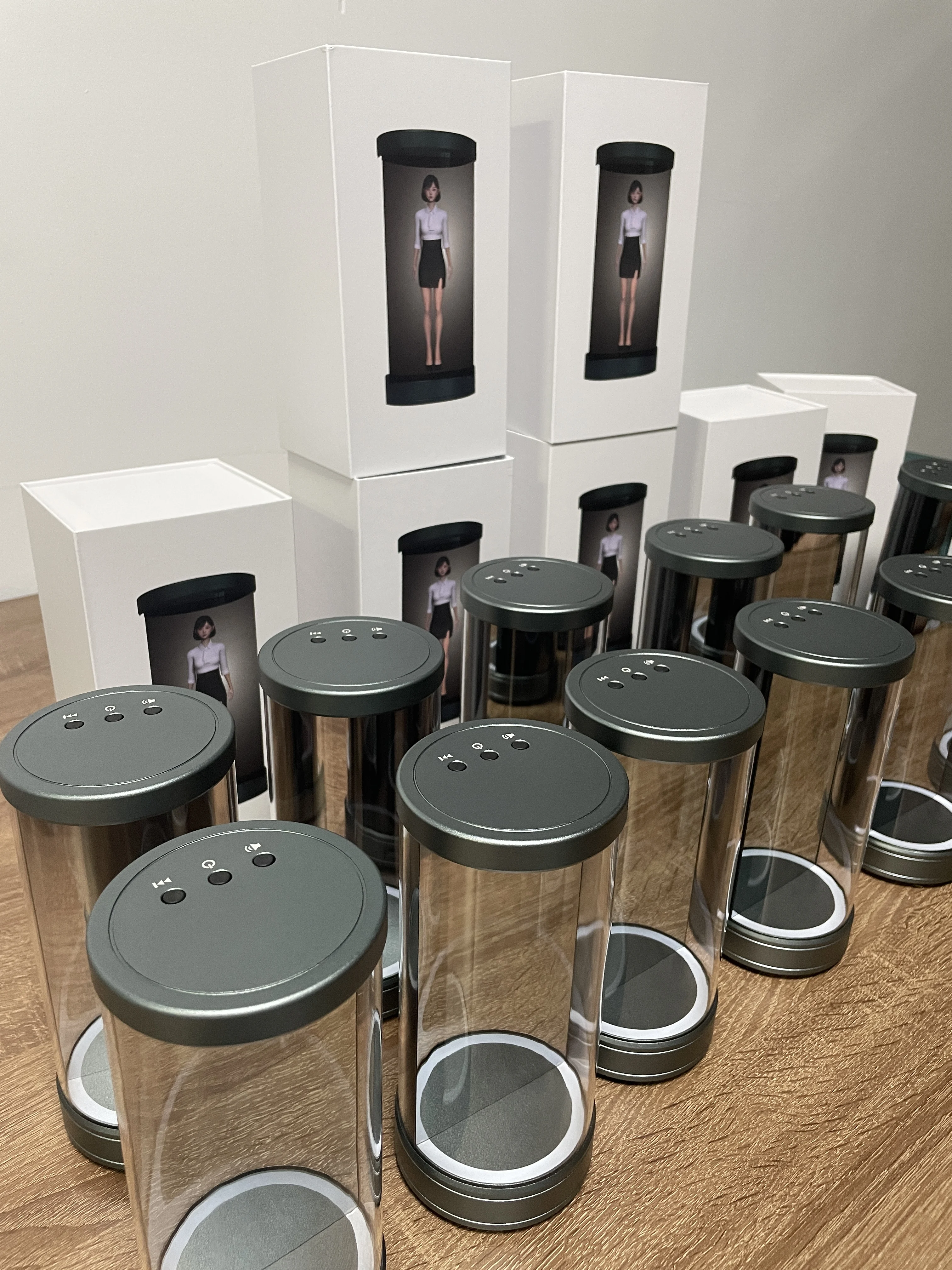 Mini 3D Hologram Display Portable Holographic Cylinder Display Handheld 5inch Holo Tube Mini Hologram