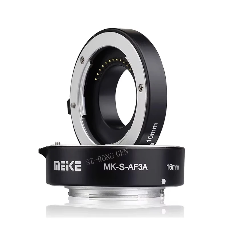 Meike MK-S-AF3A Metall Autofokus Makro-Verlängerungsrohr 10 mm 16 mm für Sony spiegellose A6300 A6000 A7 A7SII NEX E-Mount-Kamera