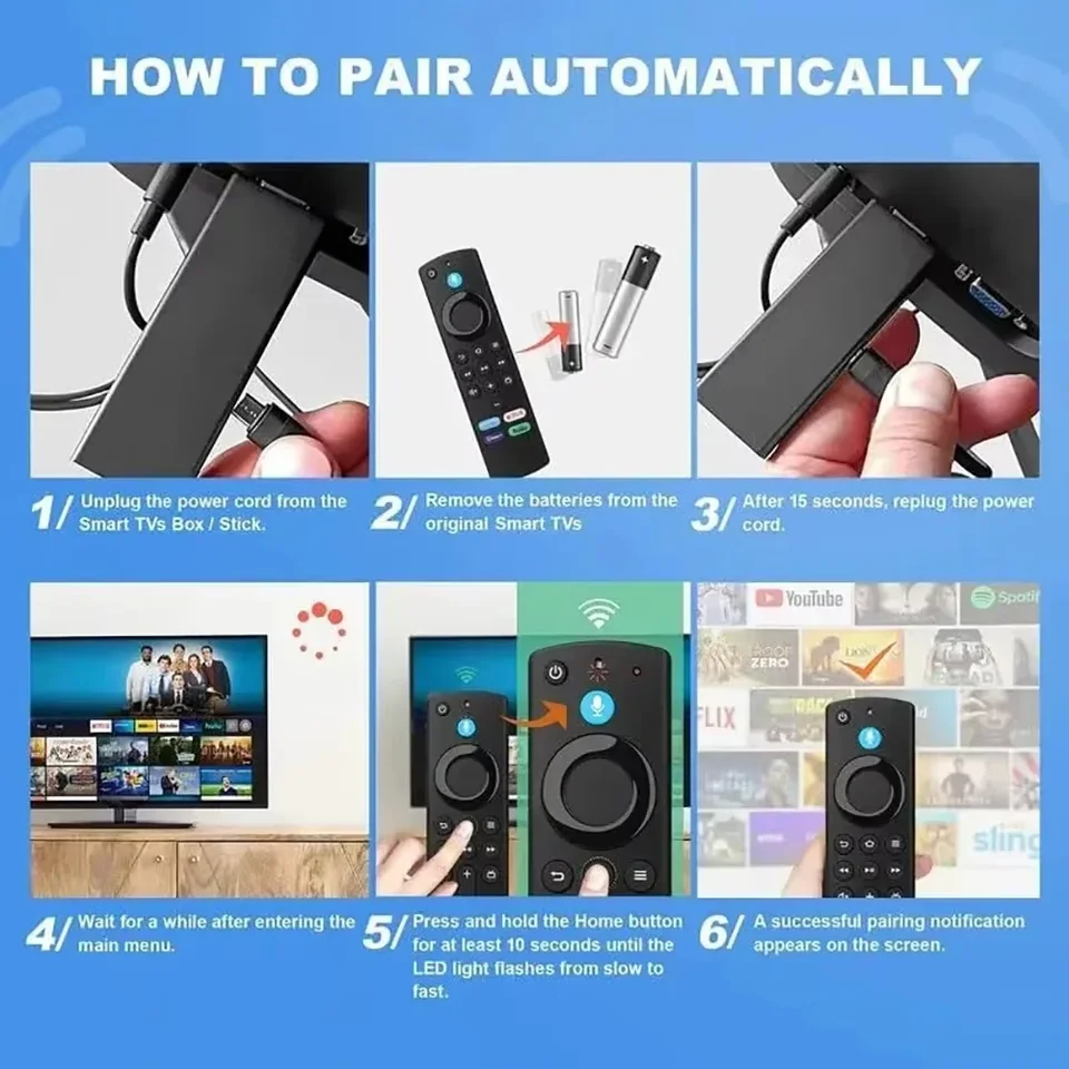 Control remoto Bluetooth de voz de repuesto para Fire TV Stick 4K Max 3.ª generación, Stick Lite, Cube, controlador de TV inteligente, compatible con Alexa 2