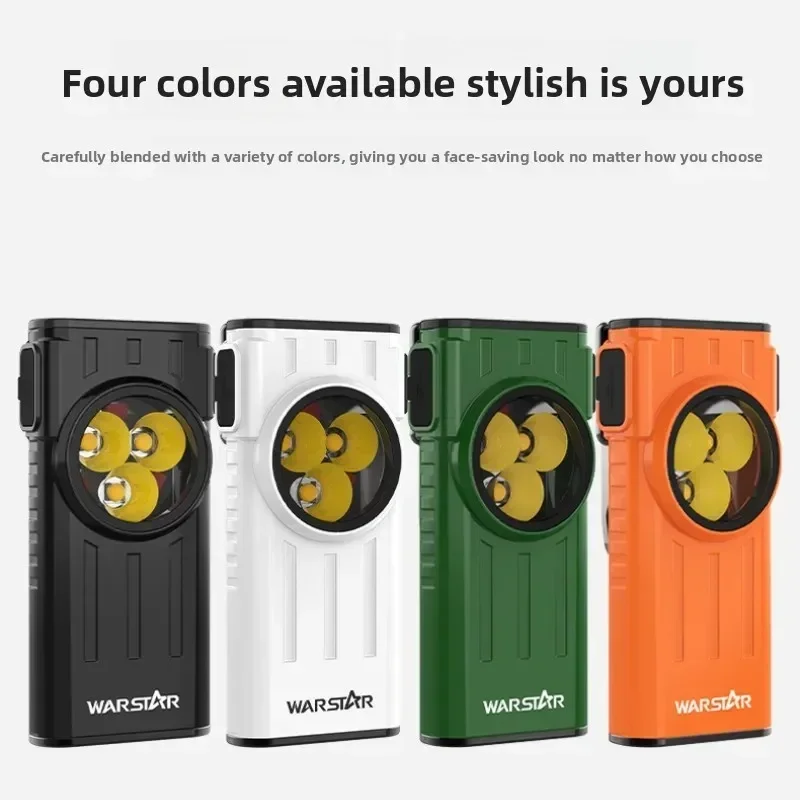 EDC LED مصباح يدوي سلسلة المفاتيح المحمولة الشعلة نوع C ضوء العمل القابلة لإعادة الشحن مع المغناطيس للتخييم والمشي لمسافات طويلة والاستخدام في حالات الطوارئ