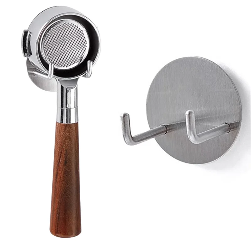 304 Stainless Steel Portafilter Holder, Wall Mount Rack for Coffee Handle & Tamper Storage