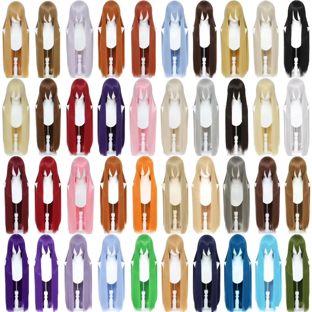 Synthetic Long Straight Wig 100CM Multi-Purpose Cosplay Costume Hairpiece Black White 500g DIY Styling Fiber Wig for Fashion