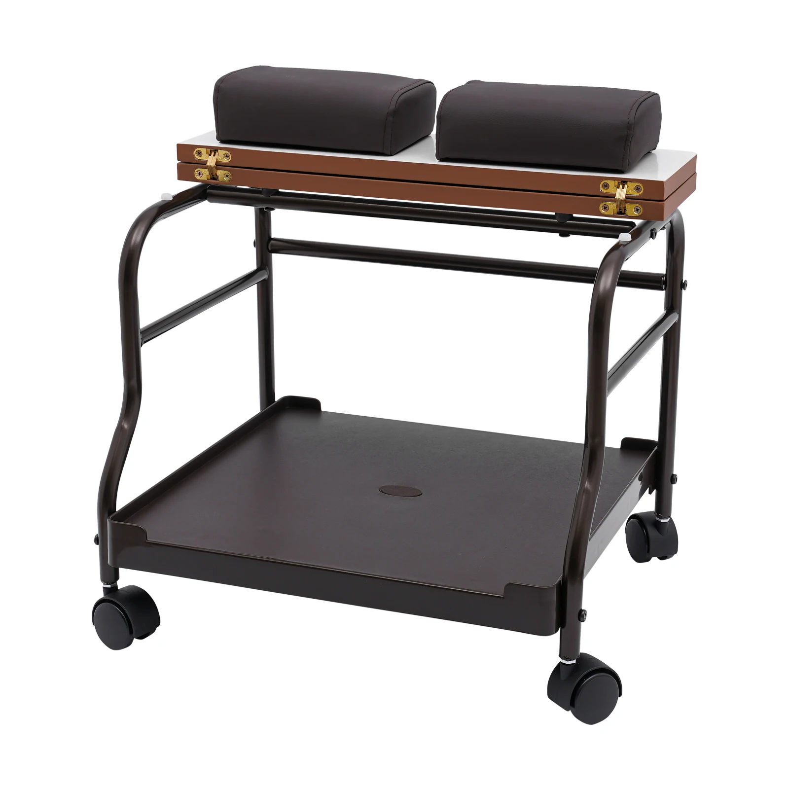 Foot Bath Trolley Cart Beauty Salon Nail Table with Wheels & Storage Rack for Massage Rest Pedicure Load 39.7lbs