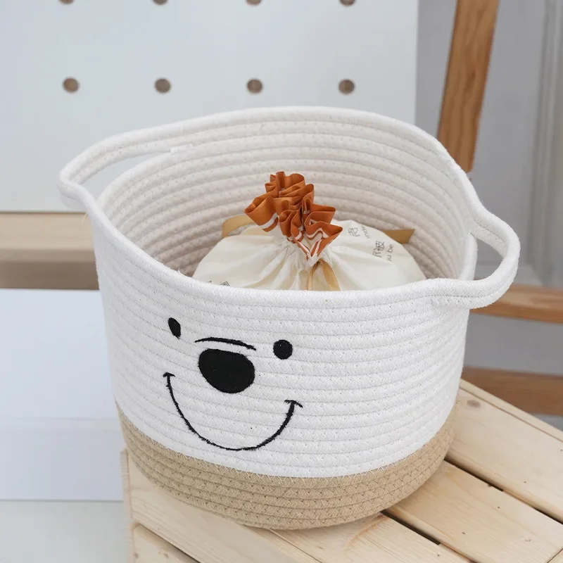 Cotton Rope Woven Storage Basket Cartoon Cute Toy Storage Basket Household Desktop Miscellaneous Storage Basket