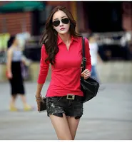 95% Cotton Polo Women Long Sleeve Casual T-Shirt  Plus Size Polos Mujer blusas feminina Ralph Feminina femme shirts - Image 6