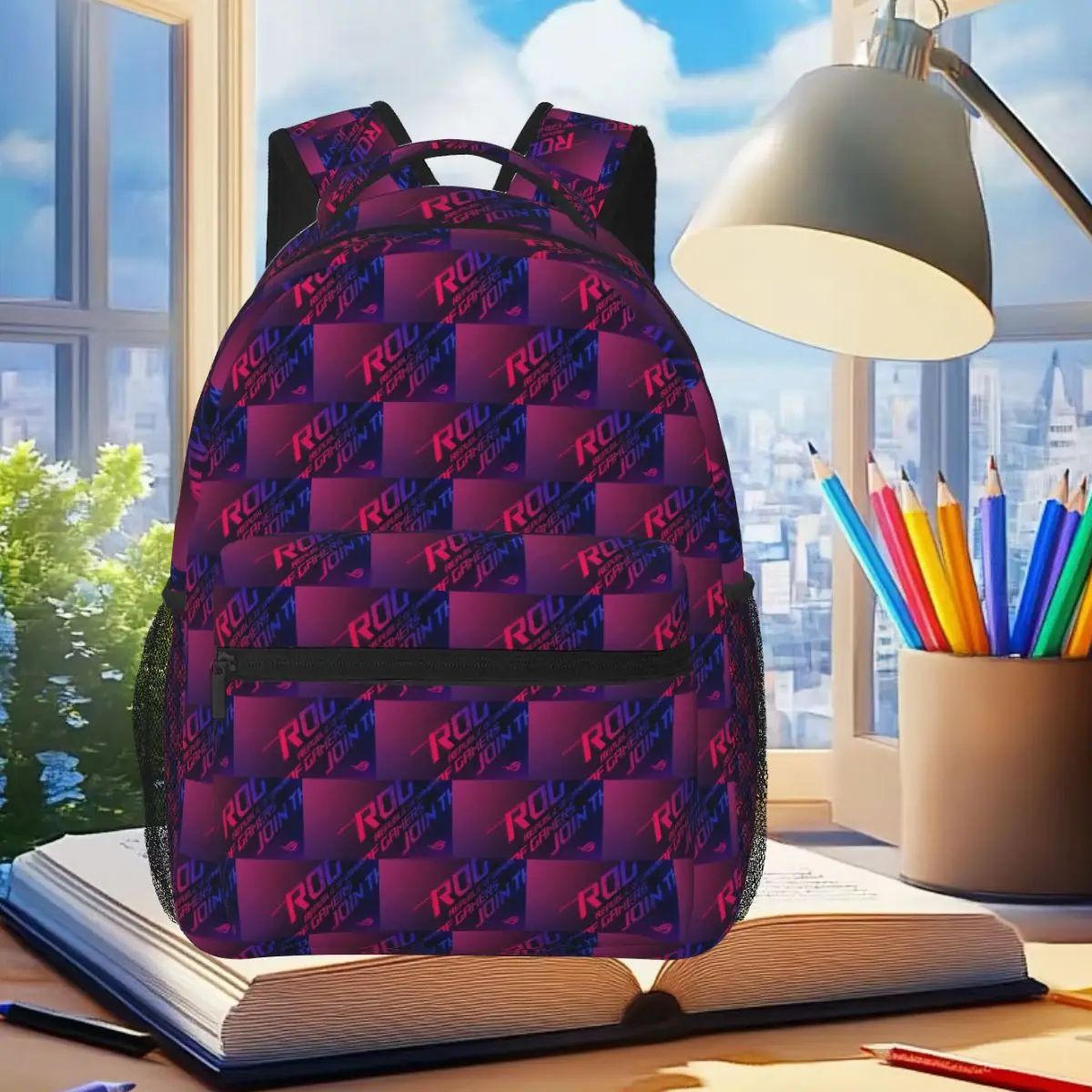 Join The Republic Of Gamers ROG Asus Backpack Student Boys Girls BookBag Kids School Bag Laptop Shoulder Bags for Men Women