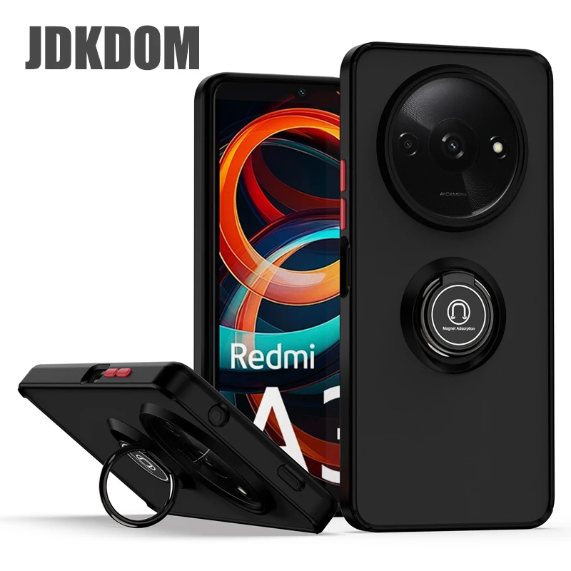 

JDKDOM Magnetic Bracket Case For Redmi 14C 13C 13 12C 12 11A 10C 10X 10 Prime 9C A3 A1 Plus Turbo 4 3 Cover For Note 9 Pro 9T 9S