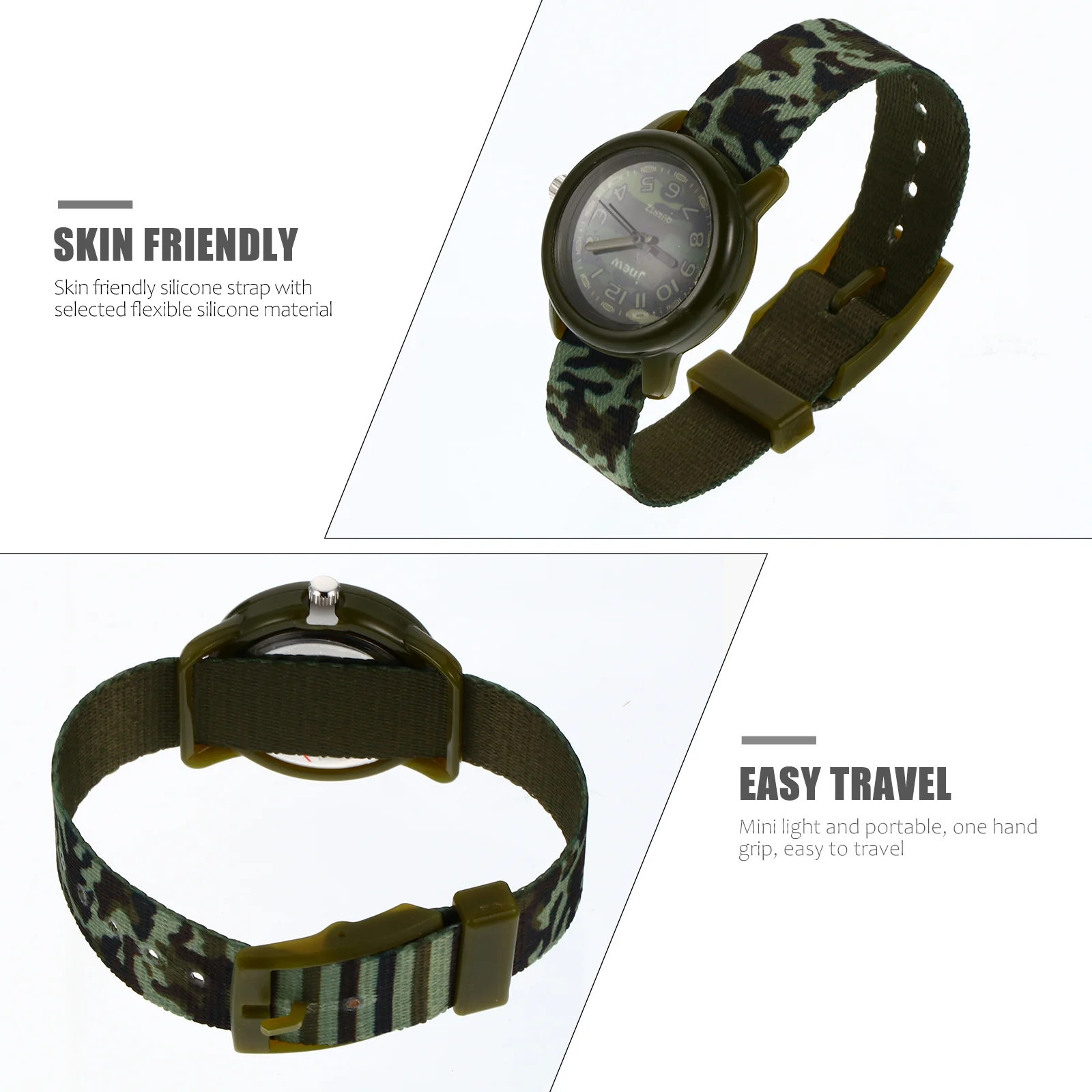 1Pcs Waterproof Kids Watch Camouflage Creative Comfortable Wristwatch Suitable for Daily Wear Travel Cartoon Quartz
