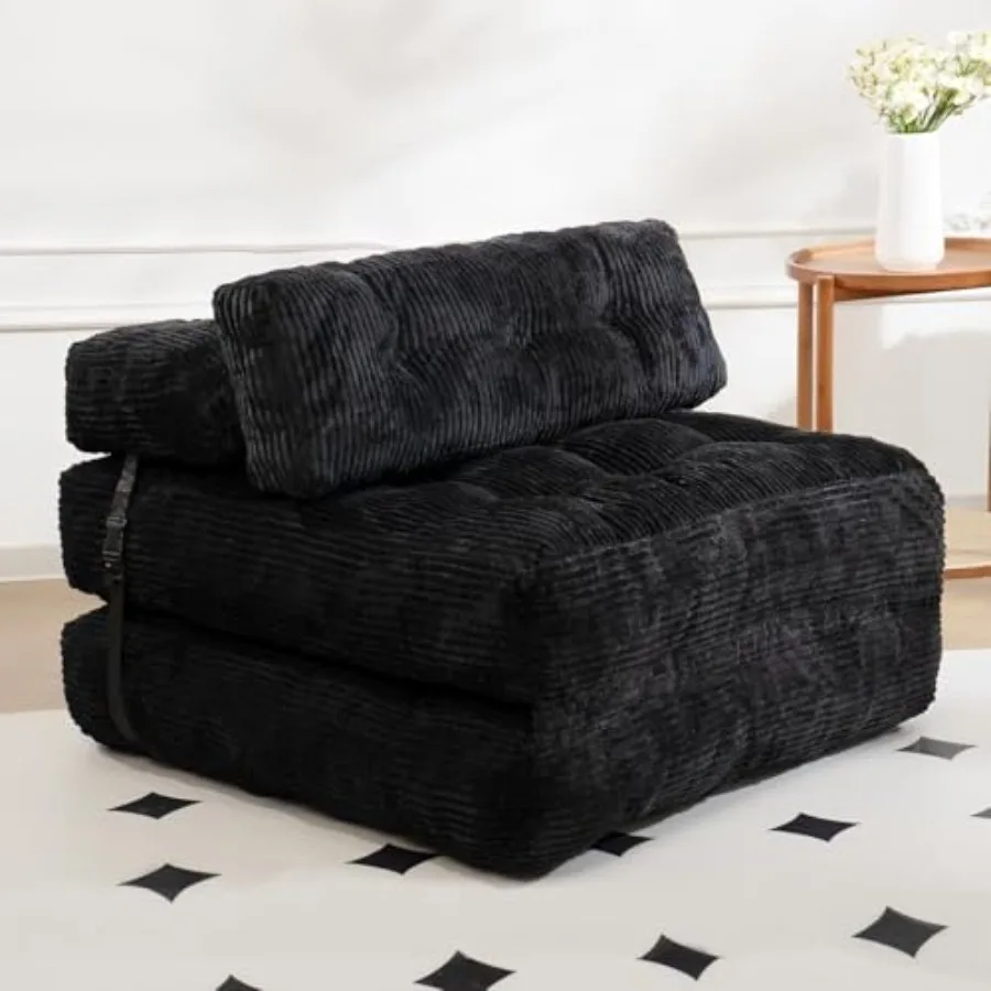 

Folding Sofa Bed for Small Spaces Living Room Bedroom, High-Density Foam Support, Gray, Compact Convertible Lazy Chair Bed with