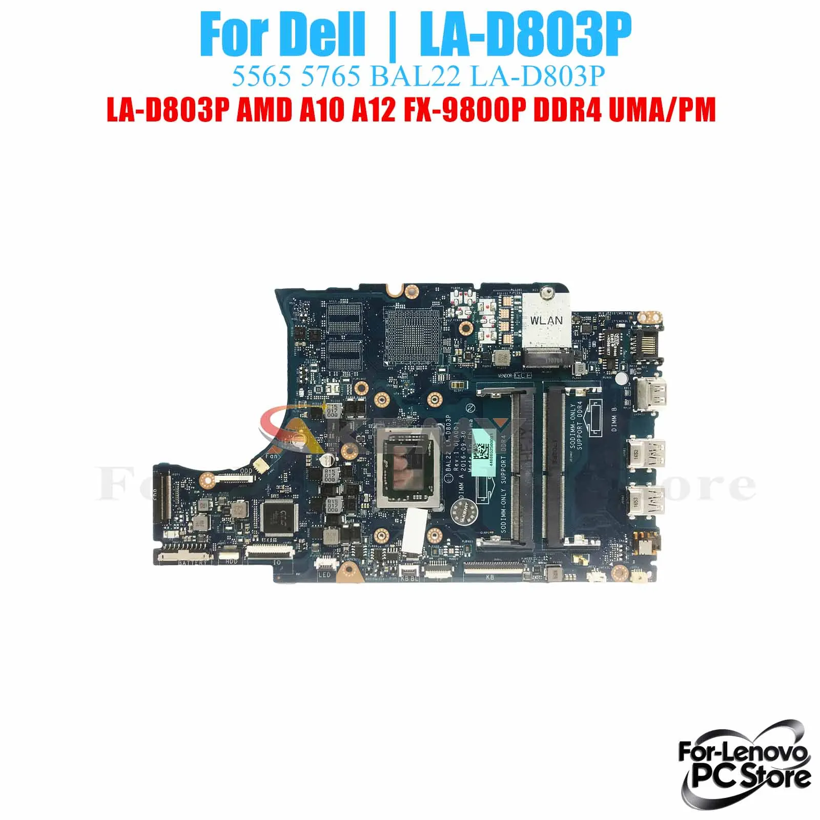 

LA-D803P для DELL Inspiron 5565 5765 LA-D803P, материнская плата для ноутбука, 100% протестированная материнская плата для ноутбука
