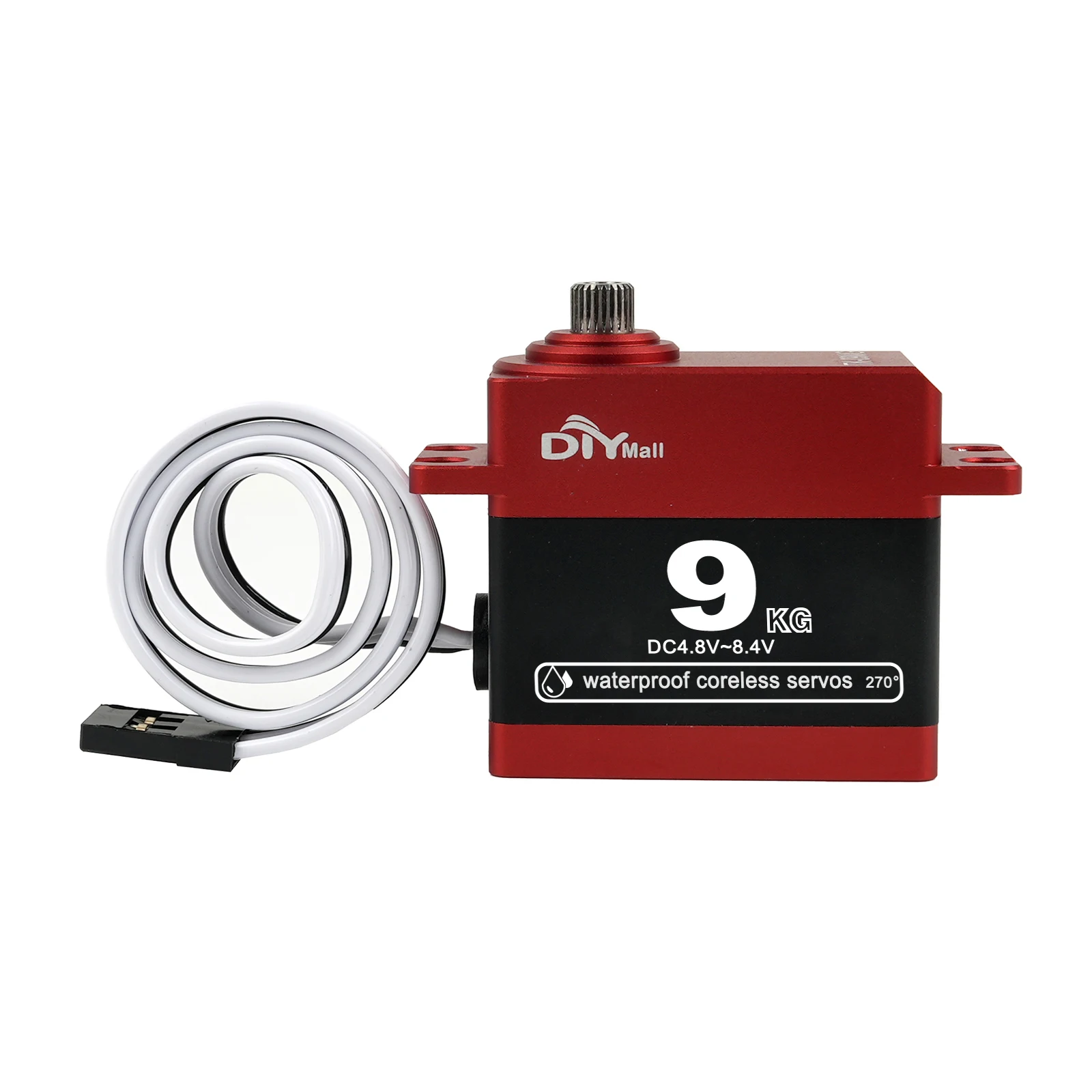 Servomotor Digital RC de 9KG, engranaje de Metal de 180/270/360 °, Servos sin núcleo impermeables para coches de control remoto 1/10 1/12, TK-09MG de ala fija