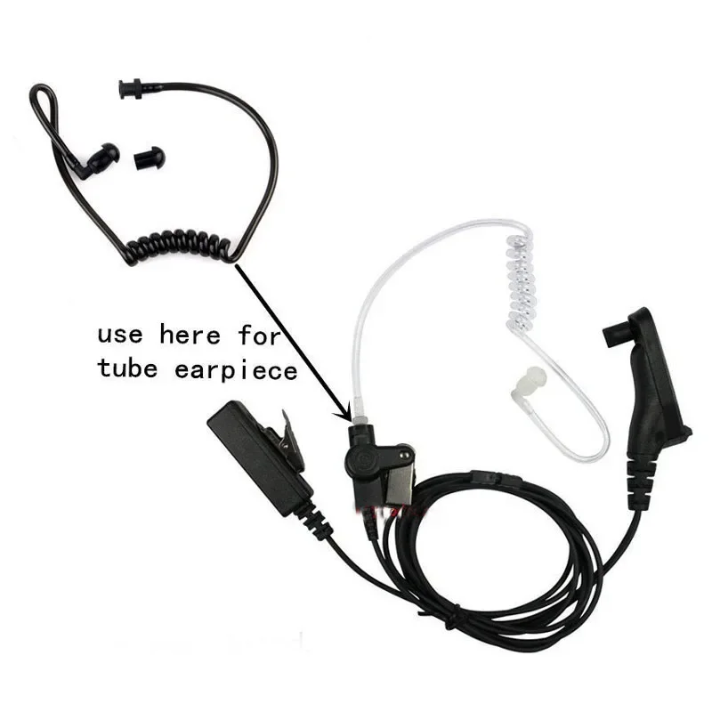 

Replacement Coil Acoustic Air Tube Earplug For Baofeng Kenwood Motorola ICOM PTT Mic Radio Earpiece Headset Black or Transparent