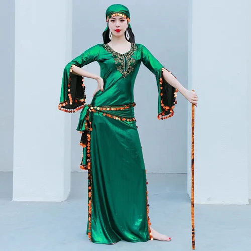 Traje bata para mujer Baladi Saidi danza del vientre actuación danza del vientre vestido de competición chica ropa Oriental traje de baile