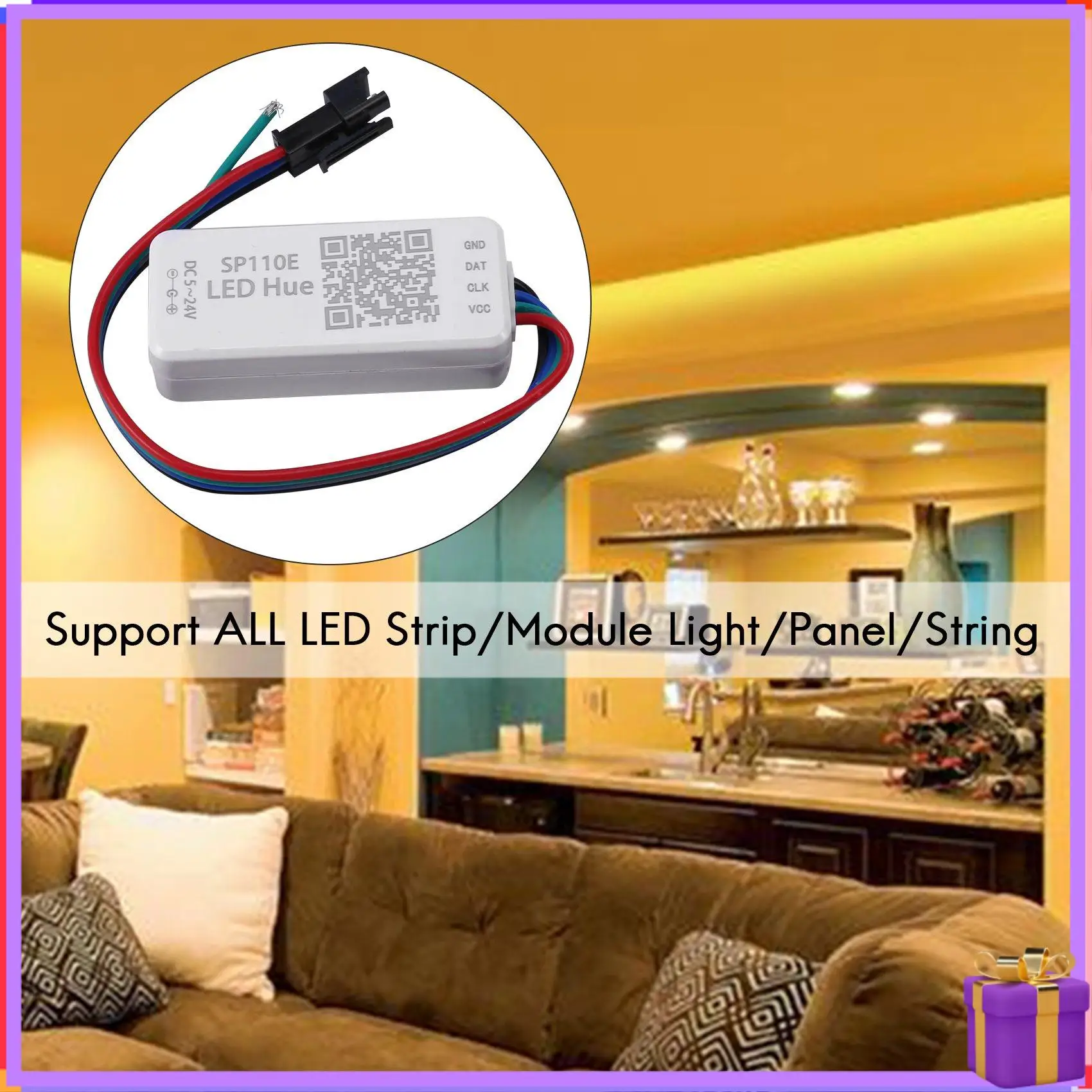 Advanced WS2812B SK6812RGB SK6812RGBW Bluetooth SP110E Mini Controller, Support ALL LED Strip/Module Light/Panel/String, IOS/And