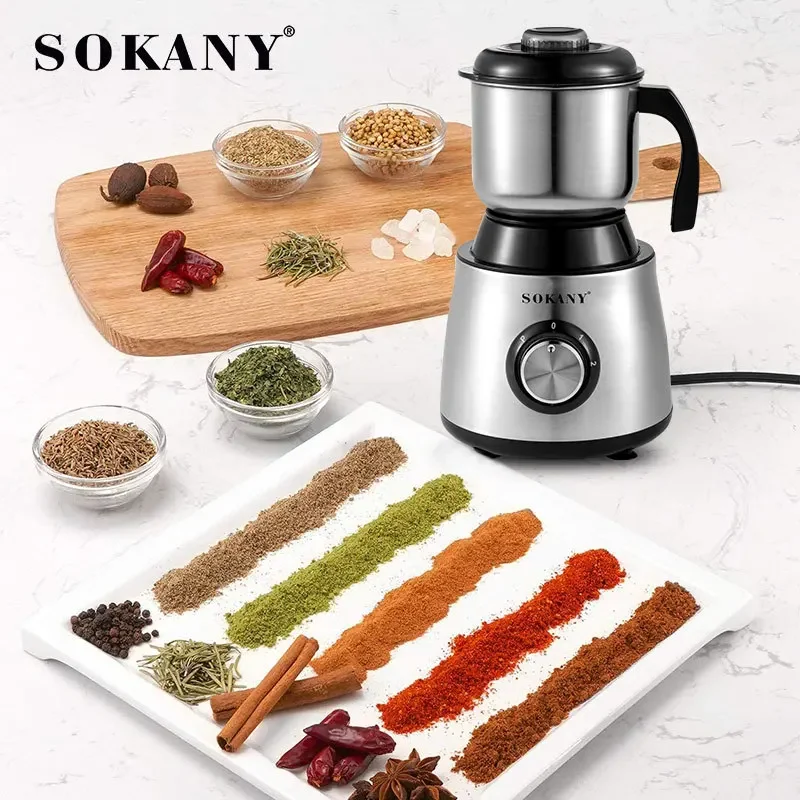 220V 500W Electric Coffee Grinder Electric Kitchen Cereals Nuts Bean Spices Grains Grinder Household Office Mixer Coffee Grinder