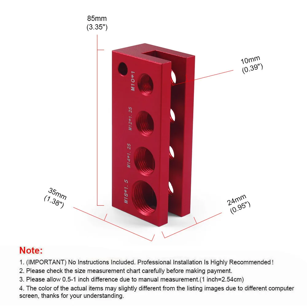 Herramienta de espacio de bujía de aluminio con calibre de espesores de acero de 32 cuchillas para bujías M10 * 1,25, M12 * 1,25, M18 * 1,5