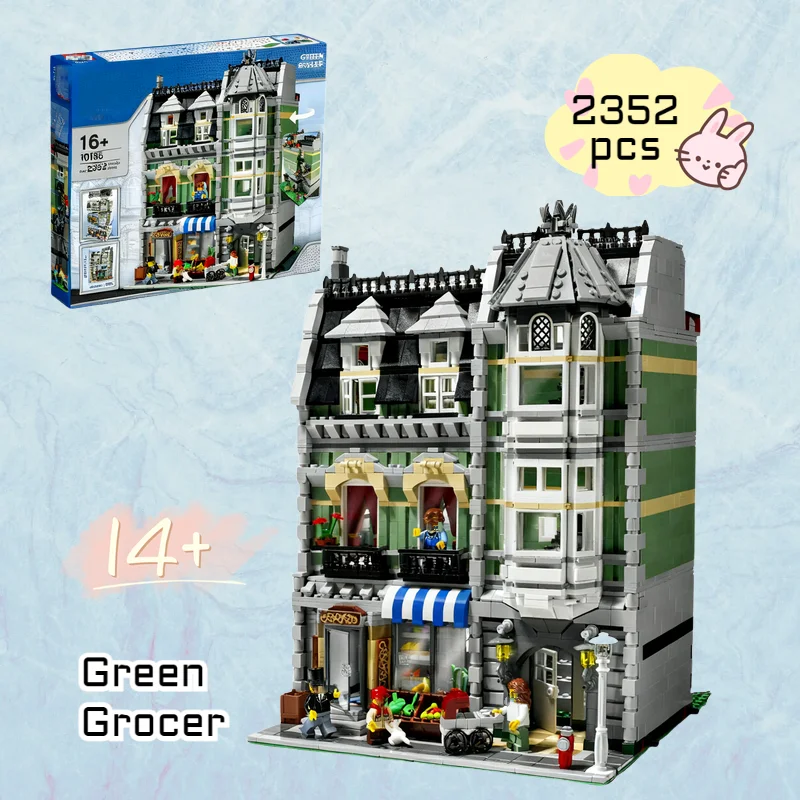 

2352pcs Hot Toy Creator City View Europeanizing Architecture Green Grocer 10185 Building Block Model Birthday Christmas Gifts