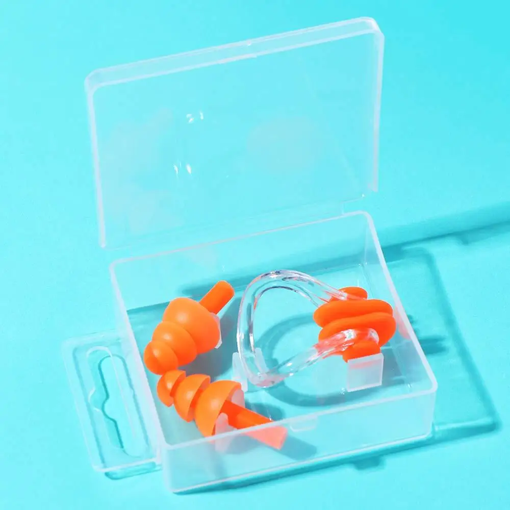 Soft Swimming Earplug Nose Clip Anti-water Waterproof Silicone Noise Earplug Silicone Professional Nose Protector Clip