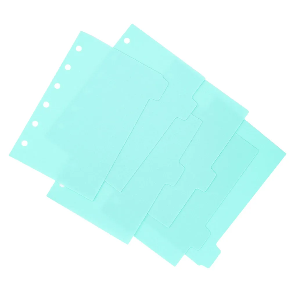 

6 Sheets A7 PP Plastic Loose-Leaf Notebook Dividers Sturdy Label-Friendly Index Pages for Planners Journals Binders Budget