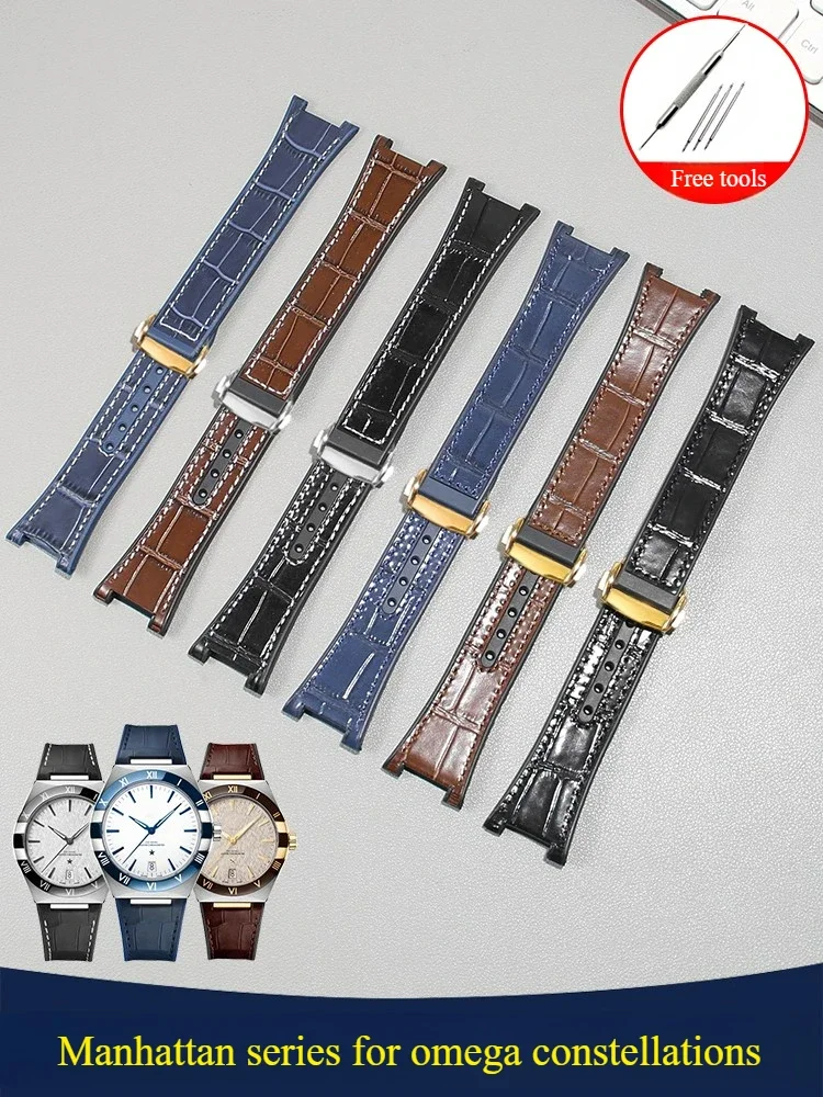 Alternative Constellation Manhattan Series Silicone Strap Alligator Pattern Cowhide Watch Strap Male Observatory Notch