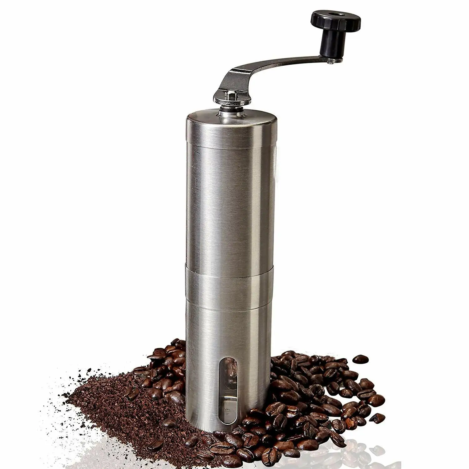 

Manual Coffee Grinder – Adjustable Ceramic Conical Burr Coffee Bean Mill w/ Hand