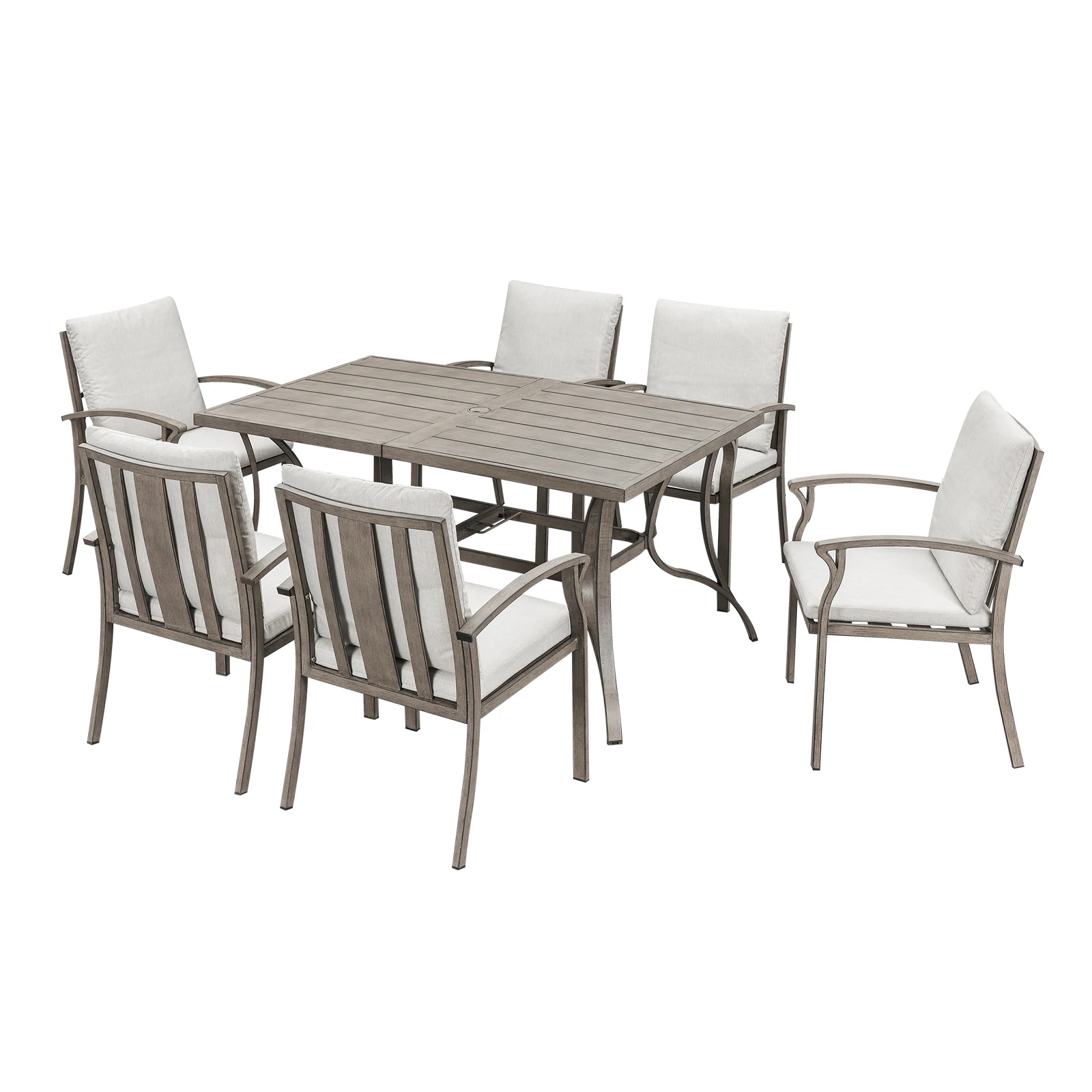 

Commercial-Grade 6-Person Capacity Outdoor Table and Chairs Anti-UV Coating Quick Shipping Ready for Hotels Events for Parks