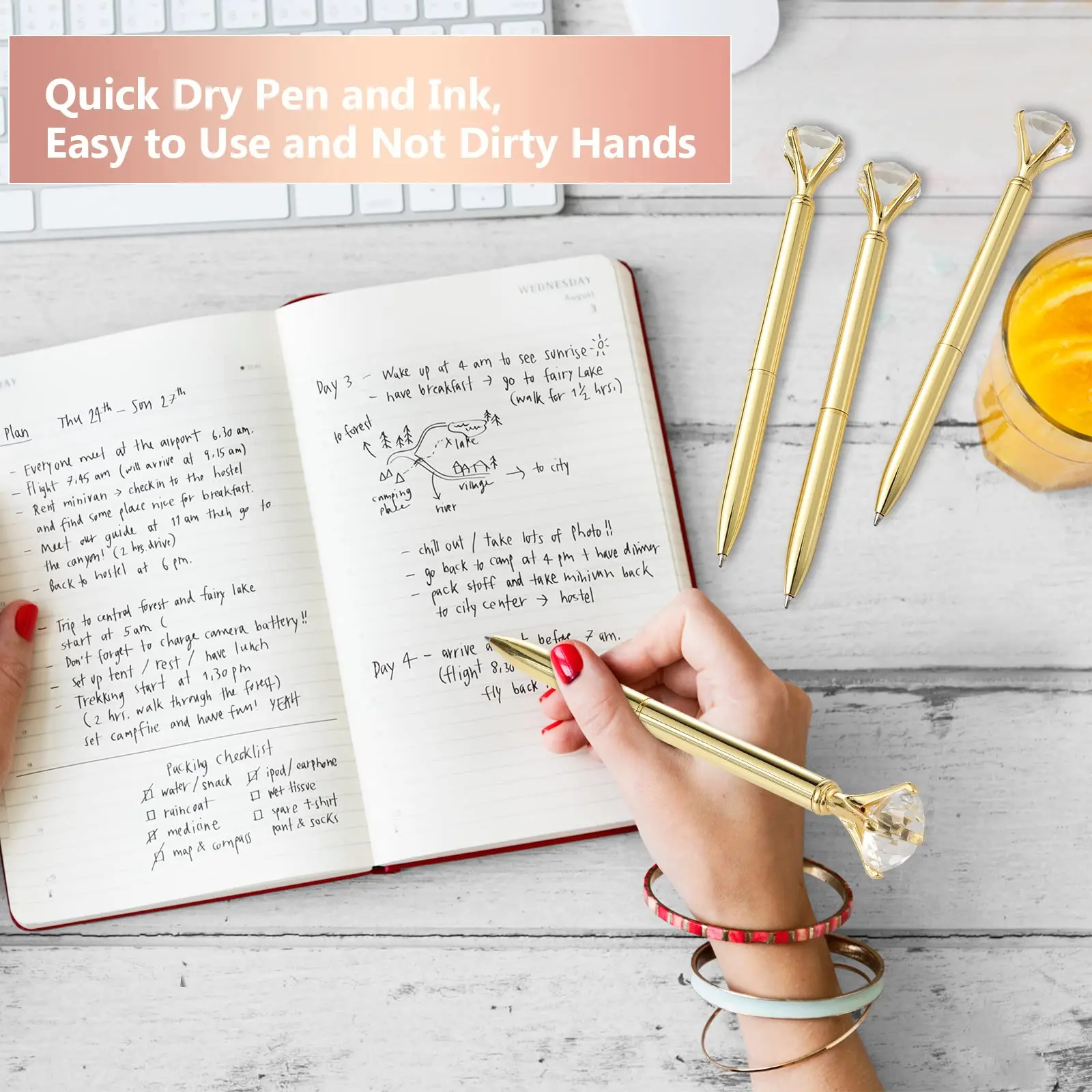 30Pcs Crystal Diamond Ballpoint Pen—perfect for journaling, events, gifts, and weddings; ideal as a gift for teachers, schools,