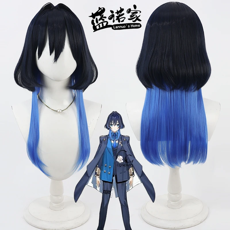 Virtual YouTuber VTuber Hololive English Ouro Kronii Long Anime Cosplay Wig Fiber Heat Resistant Synthetic Hair + Wig Cap