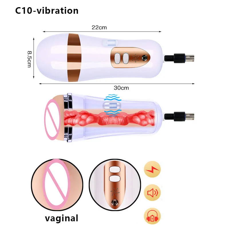 Sex Masturbation Cup for Men Love Machine Vaginal Anal Oral Cup Attachments with 3XLR Connerect  Vibration Tool Sex Toys