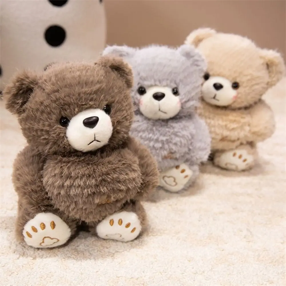 

Funny Holding Love Bear Plush Toy Sitting Big Paw Stuffed Bear Doll Soft Fluffy Animal Plush Doll Kid Gift
