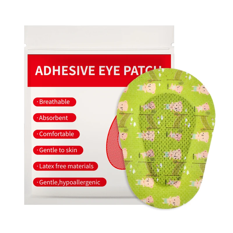 60Pcs Breathable Green Eye Patches Bandage for Kids Boys Medical Sterile Eye Pad for Amblyopia, Lazy Eye Protect Eyesight Hot Sa