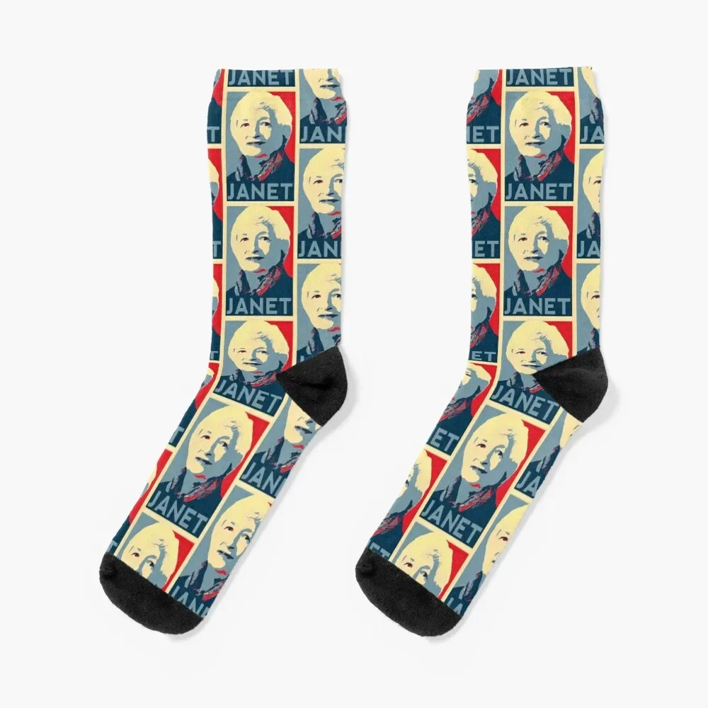 

Janet Yellen Socks New year's gym Christmas Socks For Man Women's