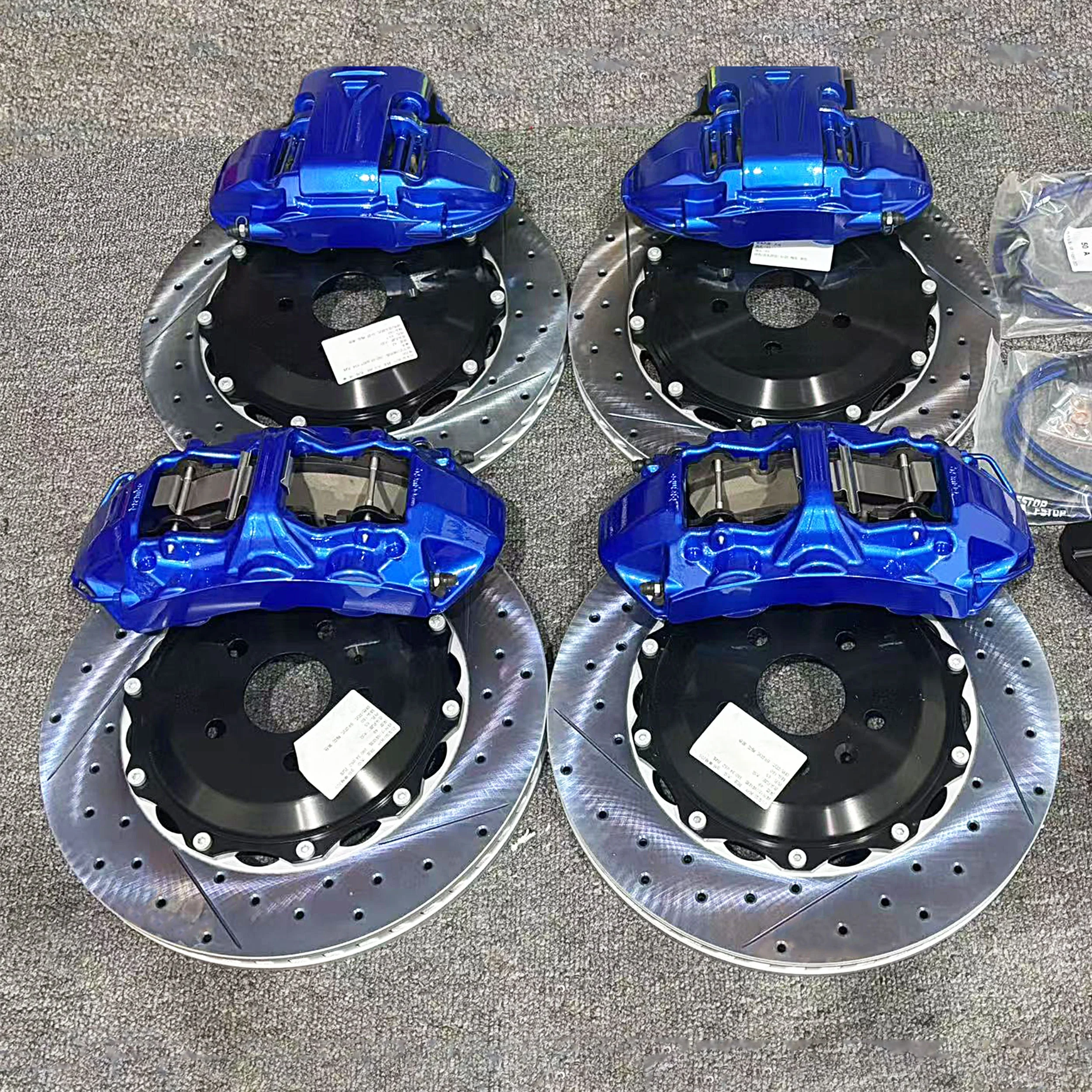 Carbon Cast Iron G3500 4-6 Piston Big Brake Kit For Audi Q8 2020 R21 Front GT6 Rear Mechatronic Caliper Rotor Pad Disc