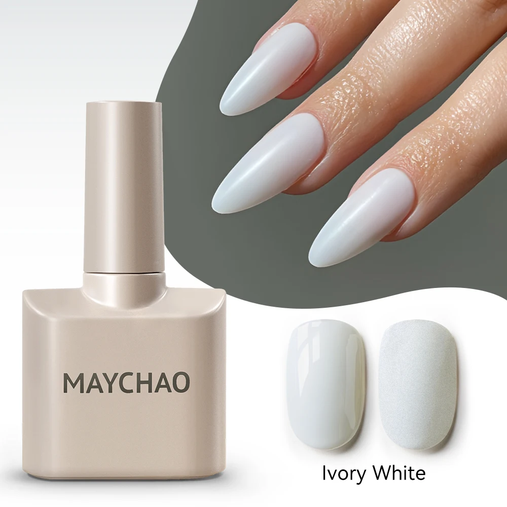 MAYCHAO นมกาแฟเจลเล็บ 12ml Glossy กึ่งถาวร Soak Off UV LED Frosted เจลเล็บจิตรกรรมเคลือบเงา