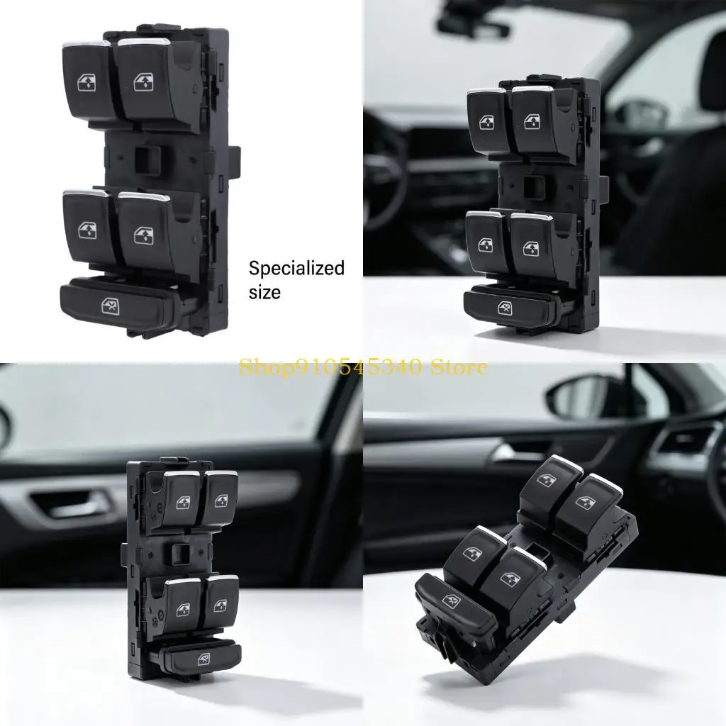 U2JA ABS Window Lift Button Assembly 5G0959857A, Black Door Panel Replacement Part for Worn Window Raise and Lower Operation