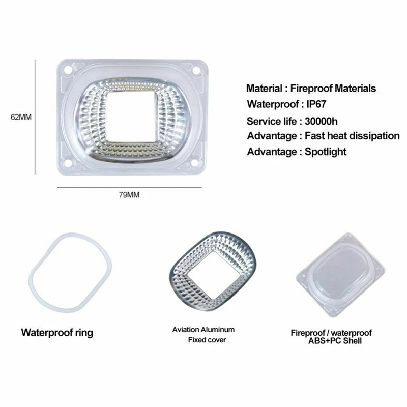 1 Satz LED Cob Chip Matrix mit Linsen reflektor für 50W Spotlight Flutlicht quelle Außen licht Chip Lampe DIY Flutlicht