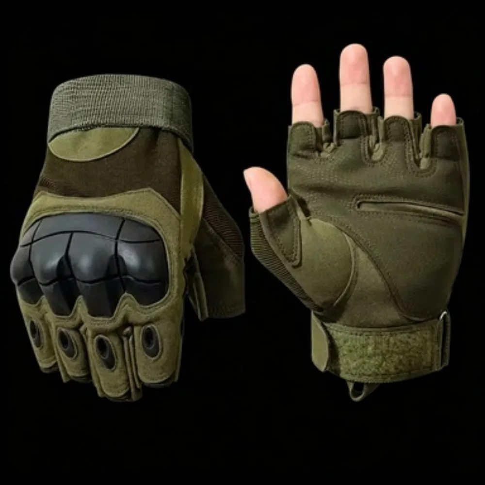 Motorcycle OutdoorTactical five fingers Gloves Hard Knuckle Paintball Airsoft Hunting Combat Ridin glog Hiking Half Finger Glove