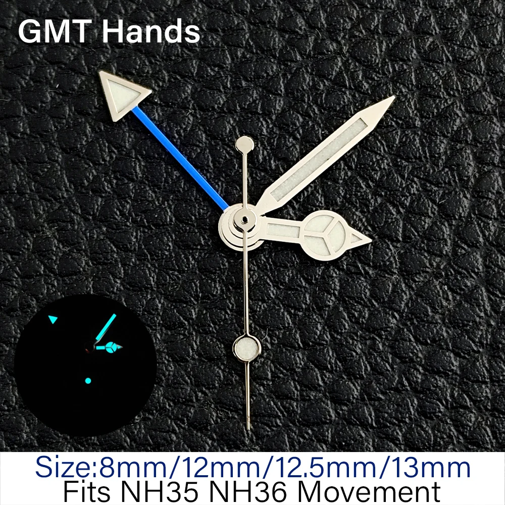 NH35 GMT Zeiger Blau/Grün Leuchtend Silber/Gold/Roségold Passend für NH34 NH35 NH36 Uhrwerk Uhrenteile für Herren-Armbanduhren Zubehör – Detail 3