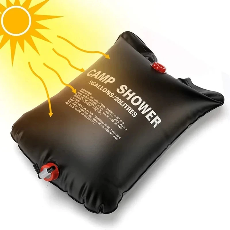 20L Camping Foldable Solar Shower Bag Outdoor Bath Water Bag Sun Compact Hot Water Shower Bag Scrub Pool Accessories image 4