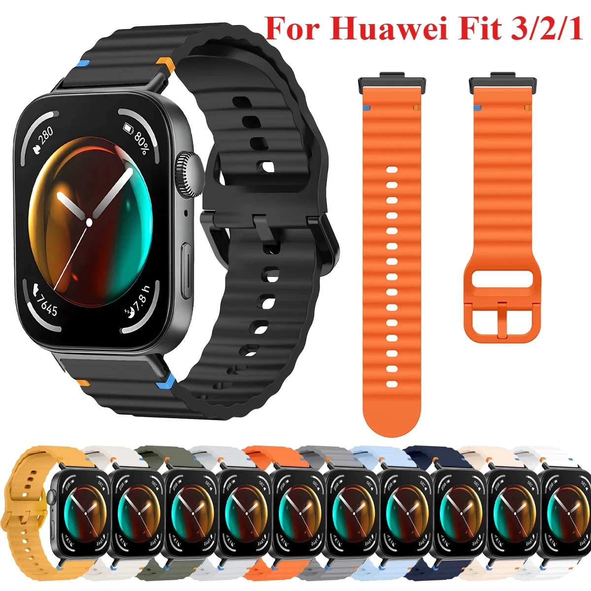 Sports Silicone Strap For Huawei Watch Fit 3 Watchband Replaceable Breathable Wristband For Huawei Watch Fit2/1 Bracelet Correa