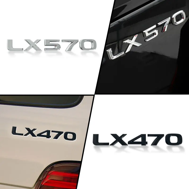 Car Styling 3D Metal/ABS Chrome Silver/Black For Lexus LX450 LX470 LX570 Logo Car Fender Body Trunk Decoration Sticker Accessori